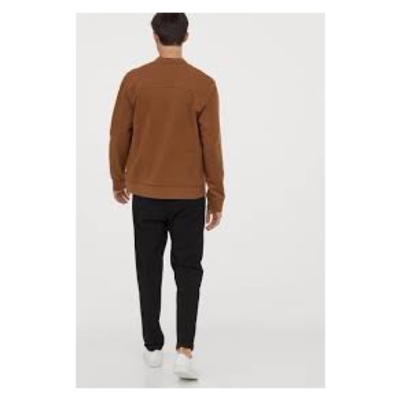 H & M Brown Sweatshirt Preppy Academia Zip Up Bomber Jacket Pockets XXL - Picture 3 of 10